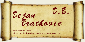 Dejan Bratković vizit kartica